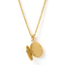 Classic Gold Locket Necklace, closeup