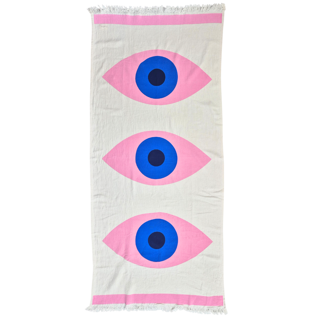 Turkish Evil Eye Towel | Pink