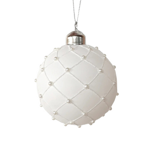 White Quilted Pearl Bauble