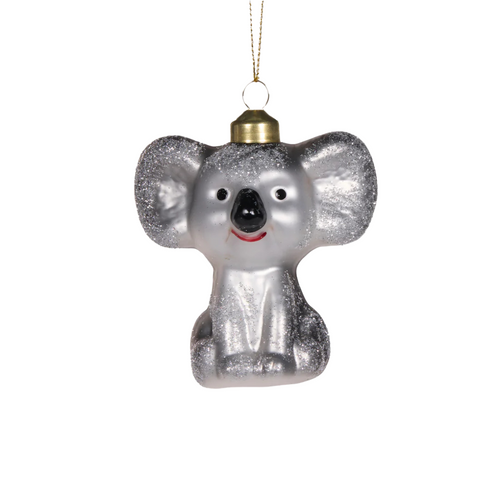 Peter the Glamorous Koala Glass Christmas Tree Ornament