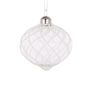 White Quilted Onion Bauble