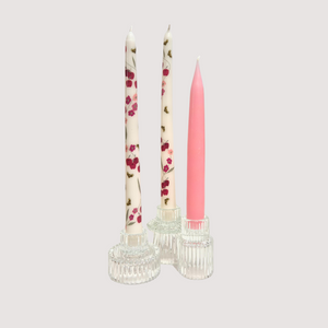 Clear Glass Ribbed Candle Holder | Tube