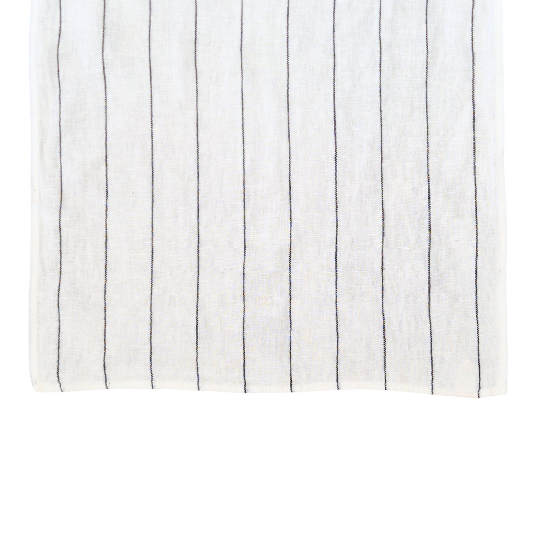 Linen Tea Towel | White/Striped