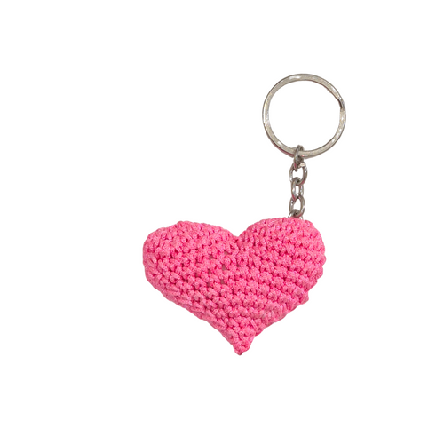 AMORE Pink | Crocheted Heart Keyring