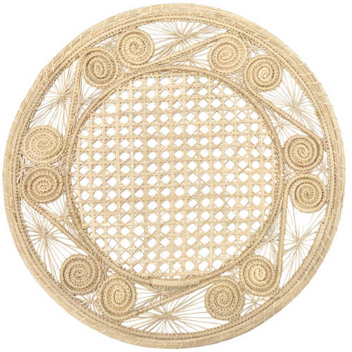 Remolino Natural | Round Iraca Palm Placemat