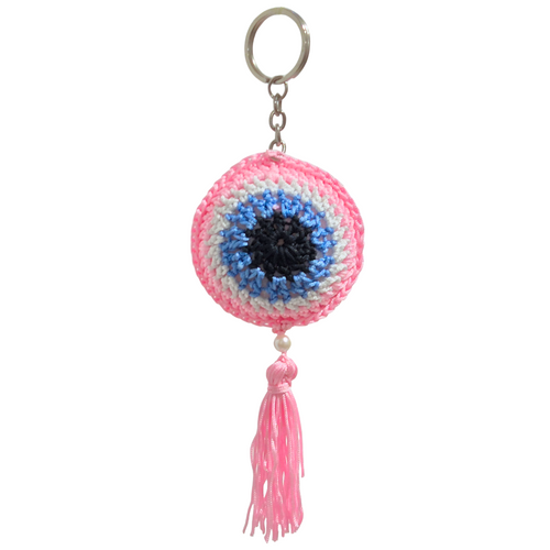 Evil Eye Keychain | Pink w/ Tassle