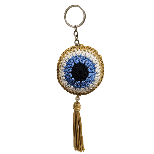 Evil Eye Keychain | Beige w/ Tassle