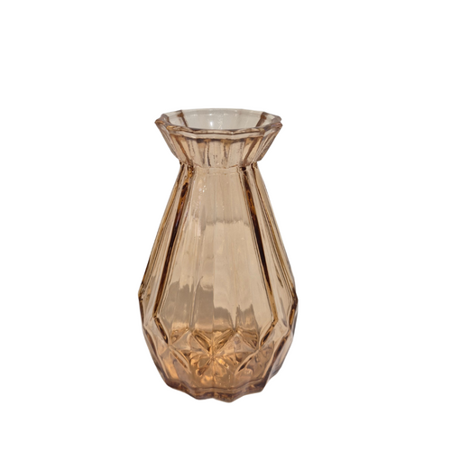 Hana Glass Bud Vase | Amber Brown