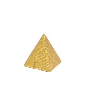 Gold Resin Pyramid Sculpture | Medium