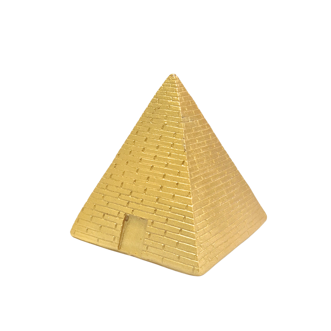 Gold Resin Pyramid Sculpture | Large