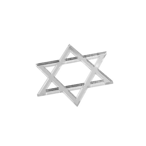 Mirrored Acrylic Napkin Ring | Silver Magen David