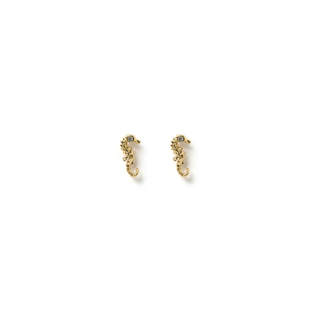 Seahorse Gold Studs